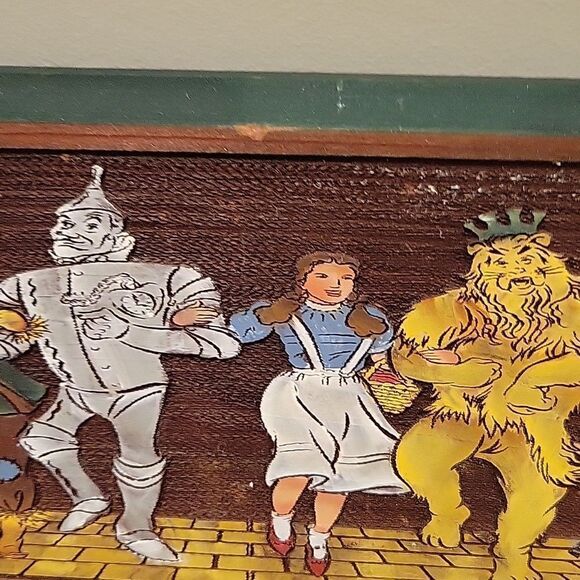 Vtg Wizard of Oz  Follow The Yellow Brick Road Lazer Cut Wood Welcome Wall Sign - Picture 6 of 8